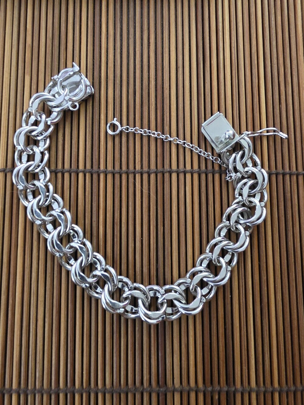 Sterling Silver American Double Linkk Bracelet (Vintage)